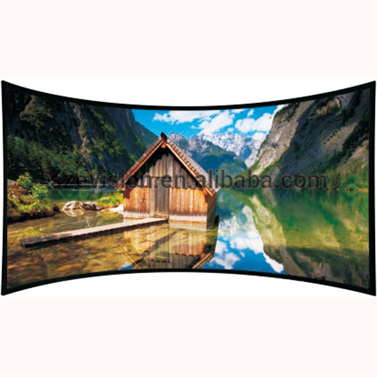 Дешевые дешевый 300 изогнутые Электрический проекционный экран