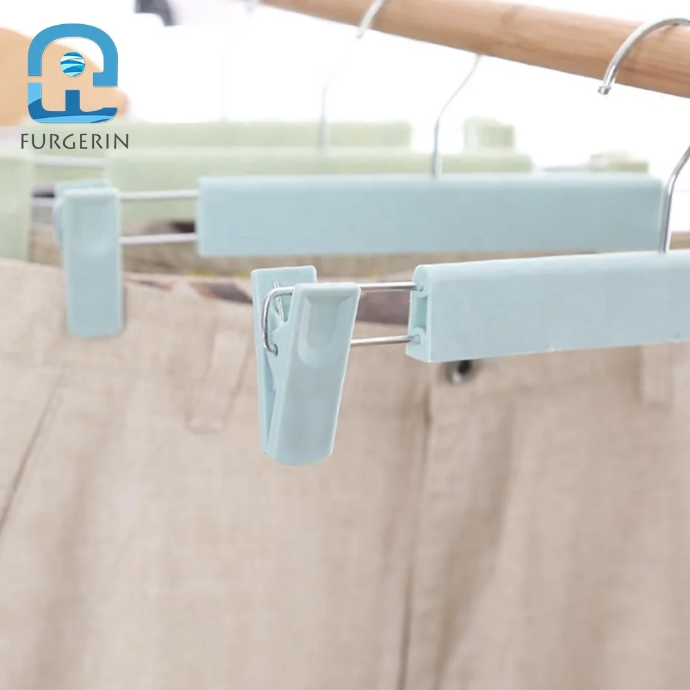 2PCS Drying Rack Clothes Wall Plastic Baby Hangers Clothes Hangers Children Skirt With Clips Clothing Hanger For Home