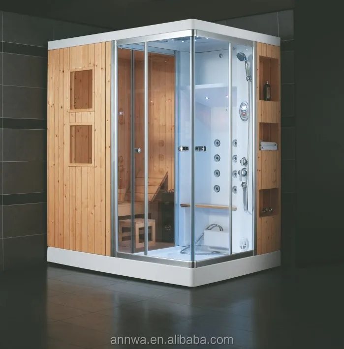 sauna and steam combined sliding shower room
