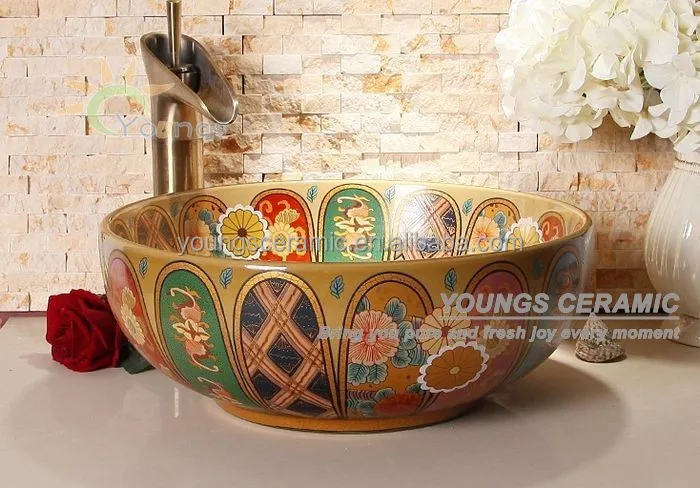 Художественные европейские высококачественные фарфоровые керамические раковины для ванной комнаты, сделано в цзиндэчжэне