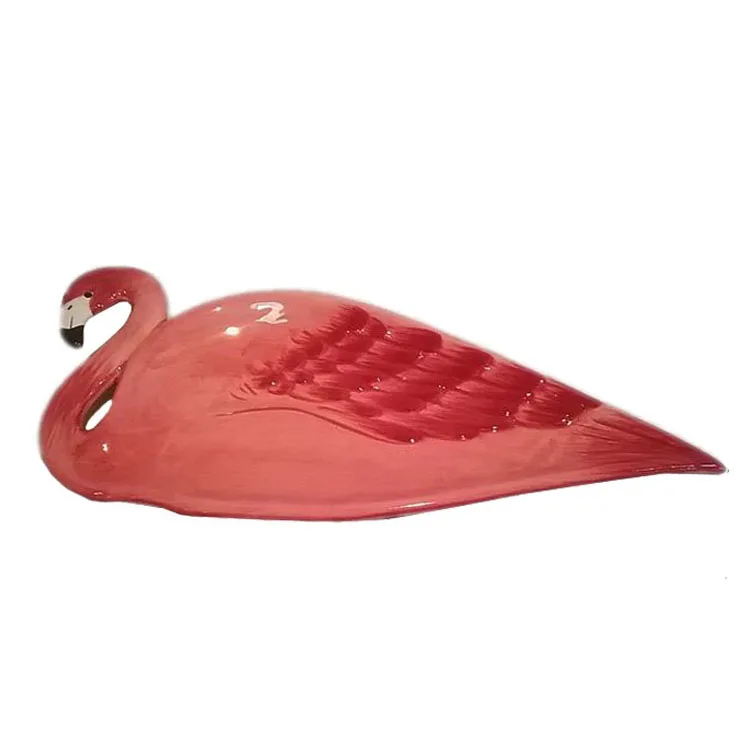 Ornament Flamingo Shape Artificial Ceramic Spoon Rest