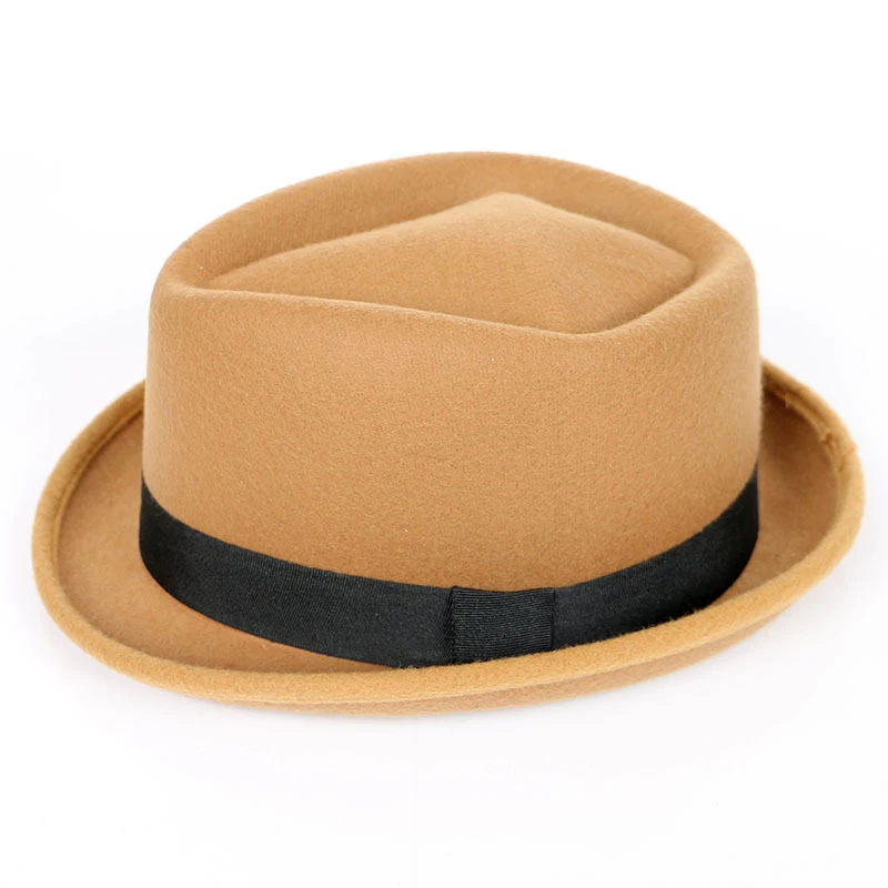 Custom colorful unique pattern 100%polyester hats men fedora