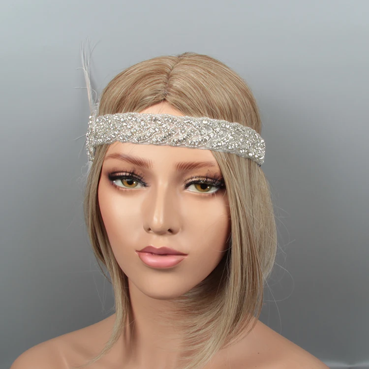 Feather fascinator headband christmas party wedding headdress