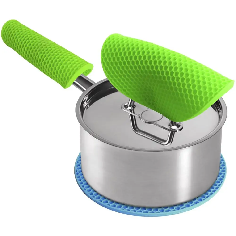 BHD Food Grade approved Flexible Silicone Pot Holders Non Slip Heat Resistant Hot Pads Silicone Trivet Mat