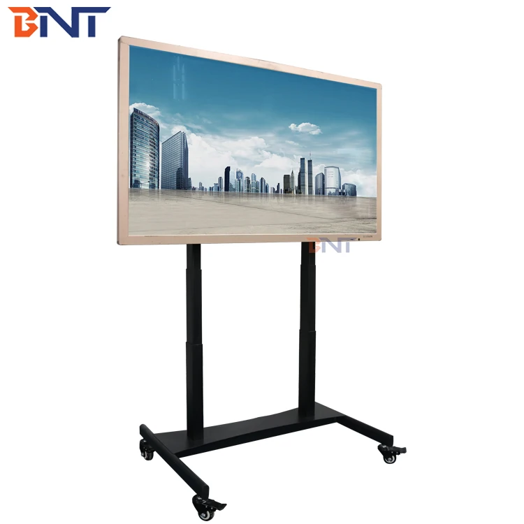 School / office popular 46- 75 inch TV used tv mobile cart stand with remote control
