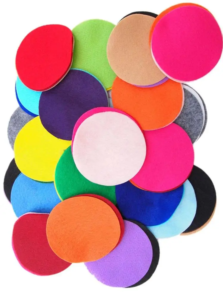
felt circle diy bulk felt pads eco friendly ornaments die cut adhesive felt circles for craft 