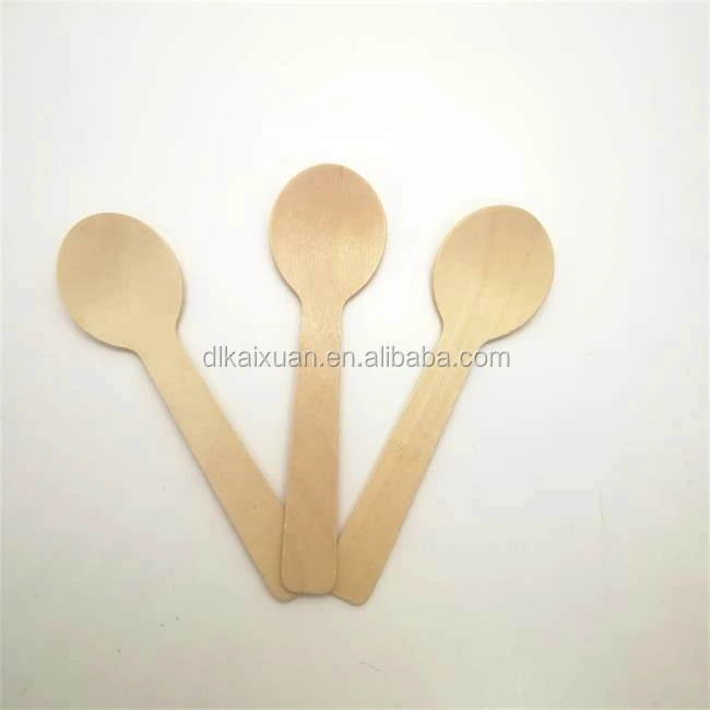 Wooden spoons small biodegradable disposable tableware wholesale 100MM