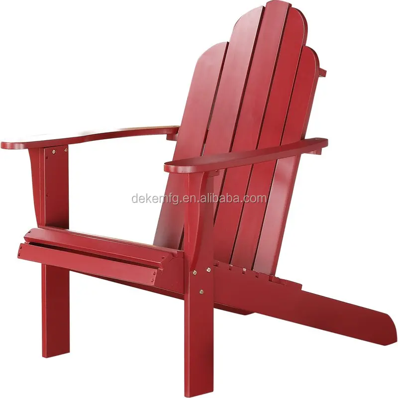
Adirondack Chair Folding Outdoor Furniture Red Color Reclining Beach Wood Garden Chair 