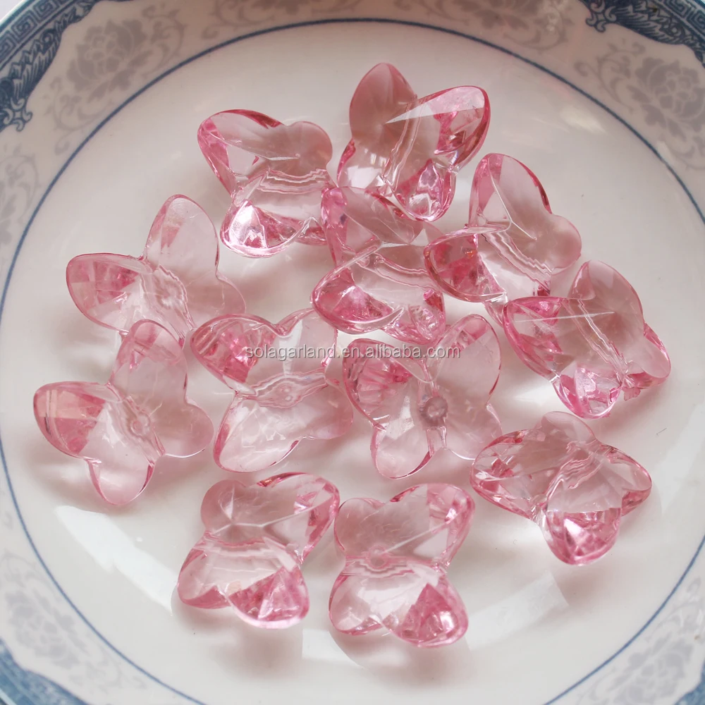 Модные прозрачные акриловые бусины в форме бабочки 10 мм 17 мм, пластиковые бусины для одежды, бусины для девочек, распродажа