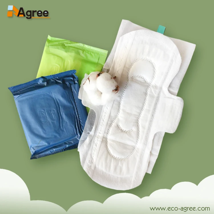 002SN 100% Biodegradable Wholesale Organic Natural Cotton Sanitary Pad in Private Label