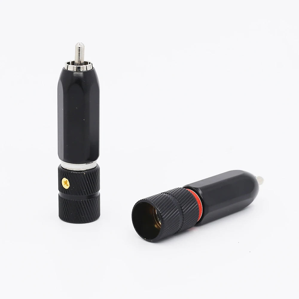 OEM Black Print Gold RCA connector cables  Audio RCA plug rca audio adapter Audio HIFi cable