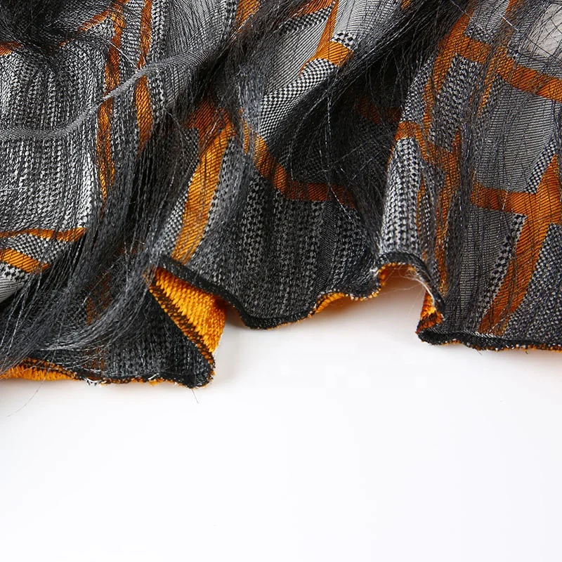 KEER wholesale modern style  fabric plaid pattern fabric cotton polyester fabric clothing material blackout