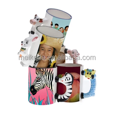 Керамическая сублимационная кружка с ручкой в виде животного 11 унций