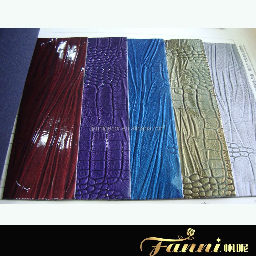 
Newest Crocodile Metallic Embossed PU Bag Leather 