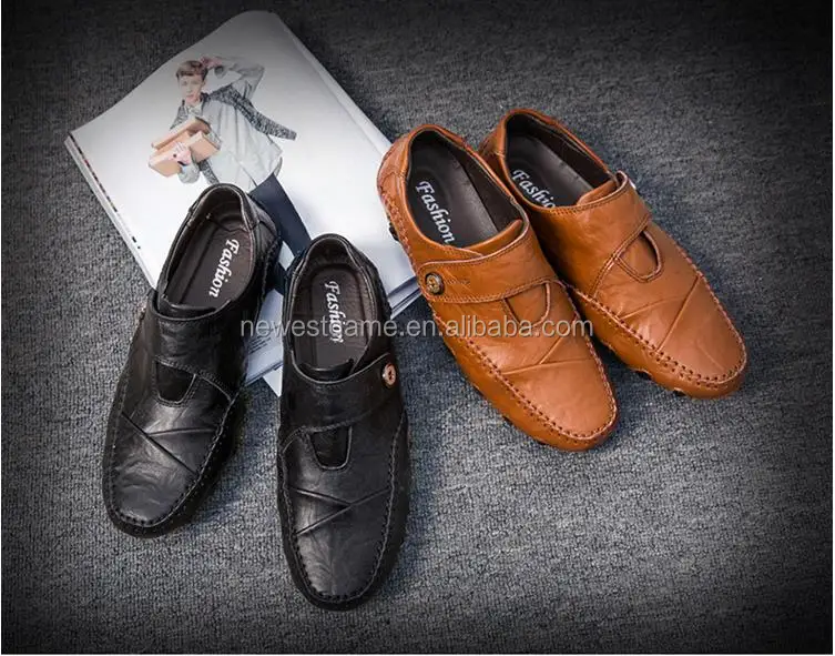 large size men leather shoes Autumn casual shoes for boy business dress shoes male  big size 45 46 black and brown
