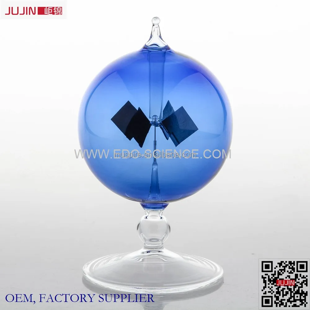 
Factory Direct Sale Clear Sphere on Cognac Tapered Stem Home Decor Glass Solar Radiometer 