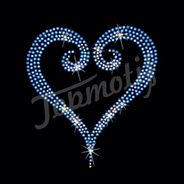 богато голубое сердце тепла rhinestone переводы