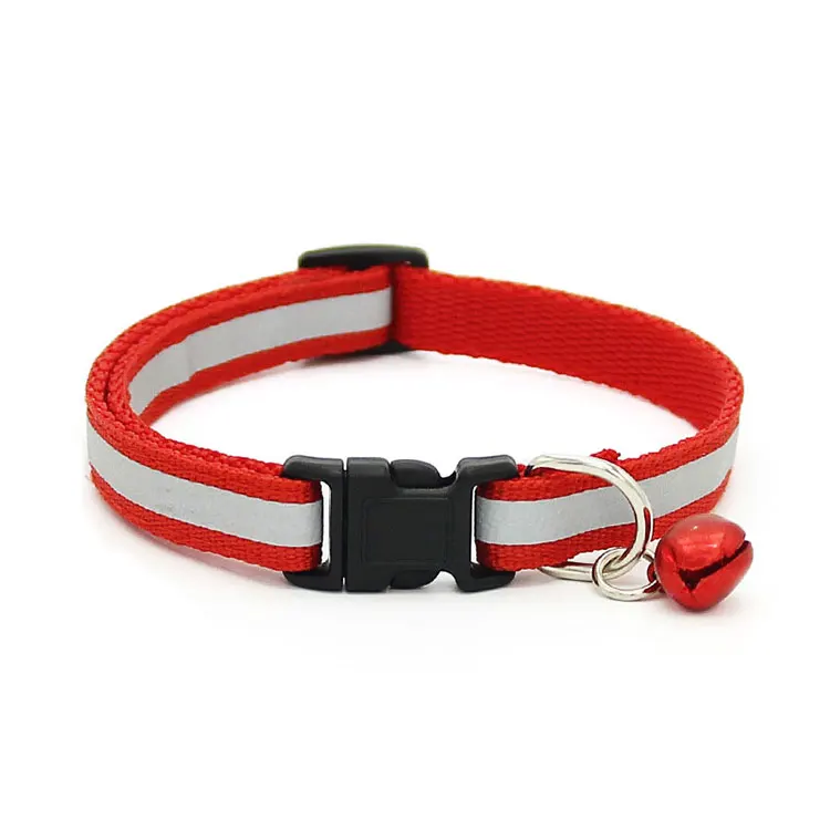 Wholesale 1.0cm cheap 12 colors basic small dog cat collar reflective