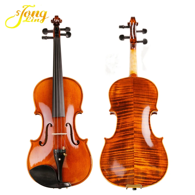 TL004-580) Famous violin brands flamed violin with case and rosin german violin craft