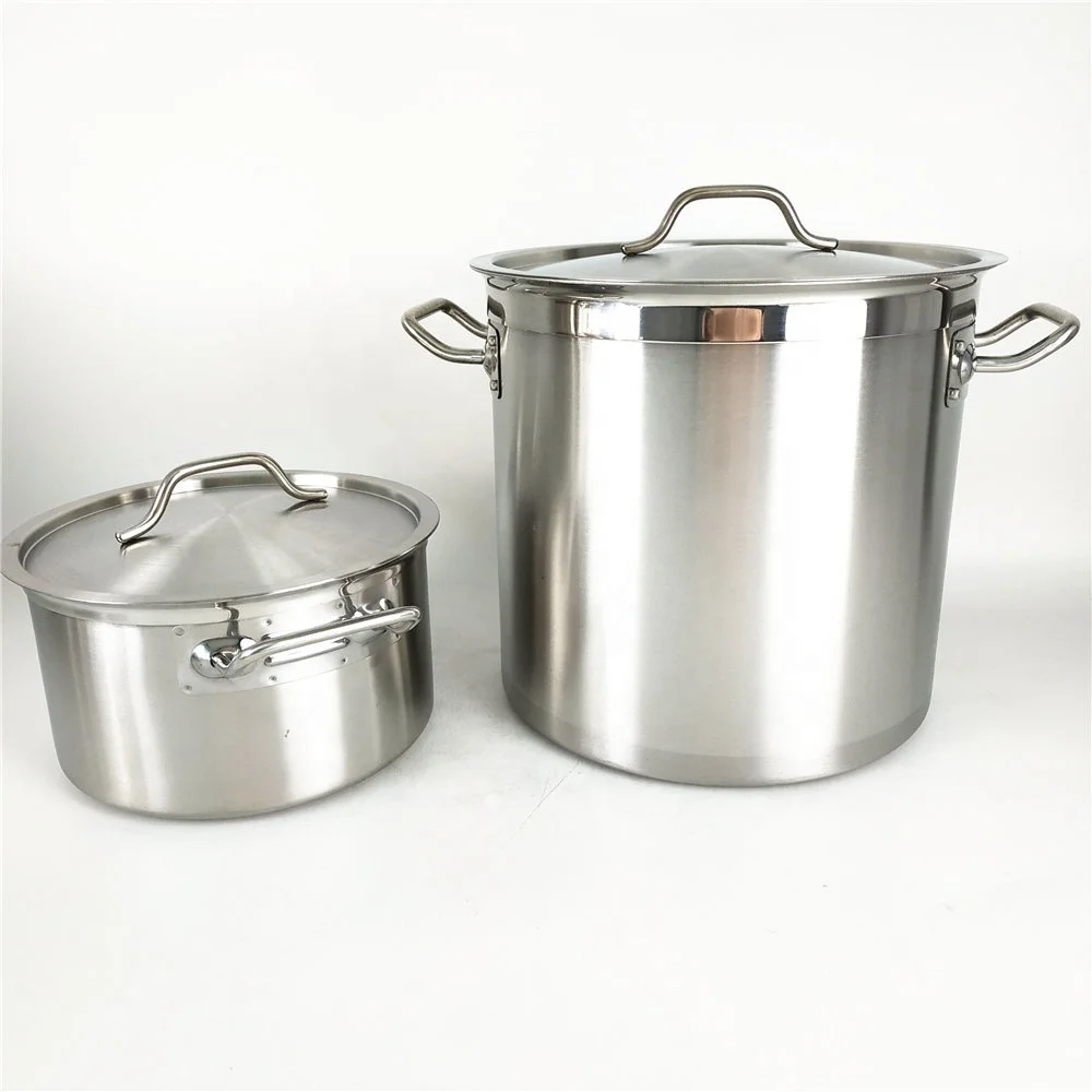 20 liter Non-magnetic commercial soup pot stainless steel stock pot with clamps