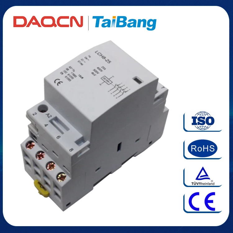 DAQCN 2016 Китай Оптовая LCH8-25 220 В Din-рейку Модульные Электрические Контакторы ПЕРЕМЕННОГО ТОКА