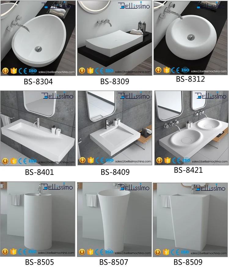 Bellissimo solid surface sink bathroom oval basin factory basin manufacture BS-8302