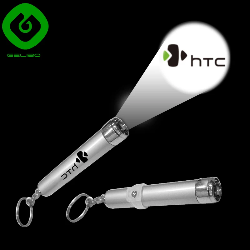 Mini LED flashlight keychain with custom logo projection for promotion