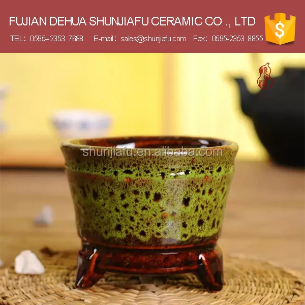 Desktop Decor Glazed Bonsai Pot With Three Legs Small