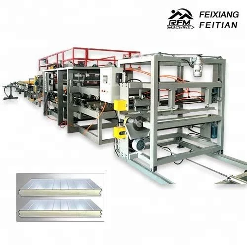 Discontinuous Roof PU Sandwich Panel Manufacturing Machine / Roof polyurethane foam sandwich panel making machine