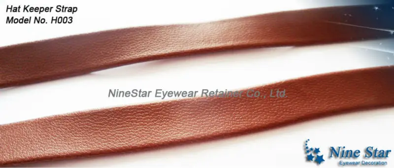 LEATHER HAT STRAP RETAINER Cord String flat leather clip cap