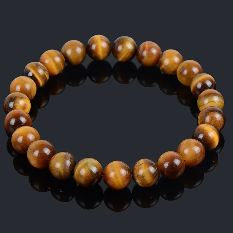 Classic 19cm Stretch Natural Stone Bracelet for Women Men
