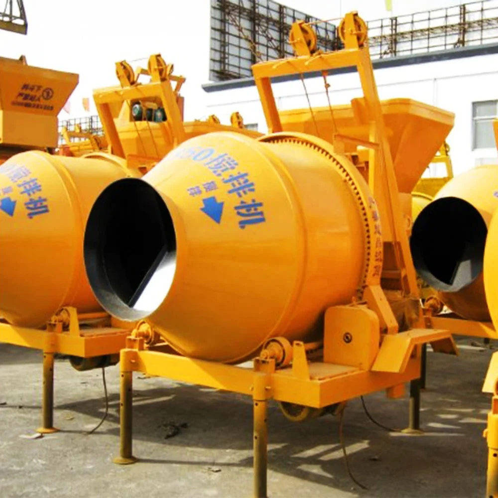Pneumatic or Manual Mobile Portable Concrete Mixer China Mobile Cement Pan Mixer Direct Selling JZC500
