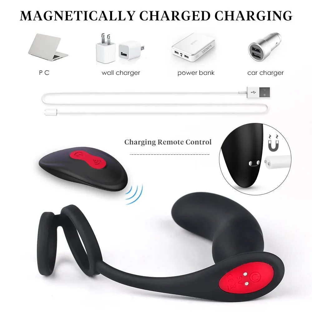 Вибрация с 9 скоростями беспроводной пульт дистанционного управления анальные секс-игрушки массаж простаты Анальный вибратор для мужчин водонепроницаемый магнитный заряд