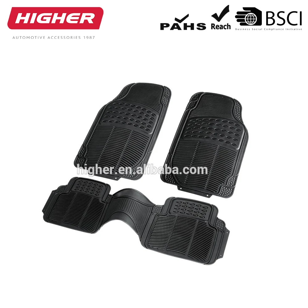 3-piece universal fit rubber car mat all weather protection anti slip auto floor mat PVC car mat