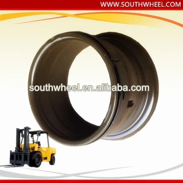 Forklift wheel rims 5.00S-12, 4-piece rim with lock ring, side ring, bead seat