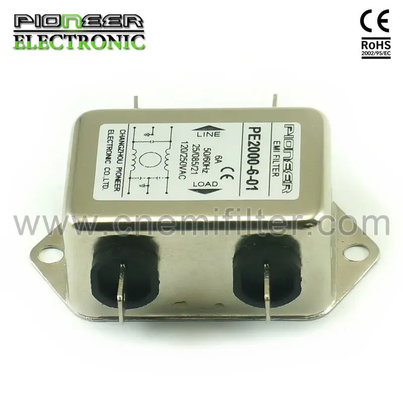  электронный 1-10A 120/250V PE2000-6-01 EMI фильтр