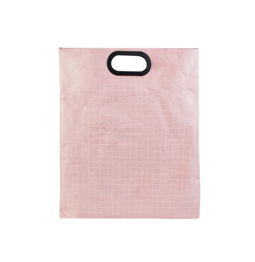 BSCI Certified Factory custom logo foldable pink color tyvek document paper pouch bag with zipper