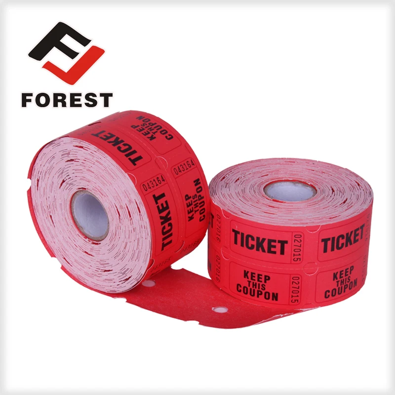 supplier raffle tickets, lottery tickets, arcade ticket roll printing