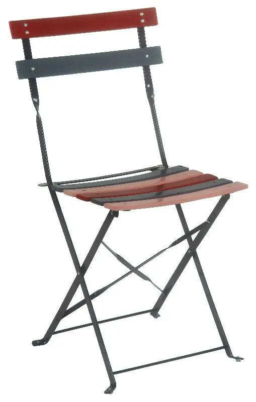 2012 lacquered steel - curved slats Folding garden BISTRO chairs