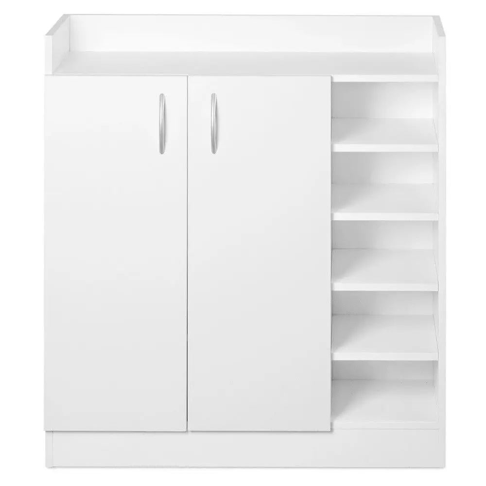 Shoe Storage Cabinet Cupboard Rack Stand Unit Hallway Furniture Two Doors Wooden Living Room Furniture Modern 3mm MDF Panel KD