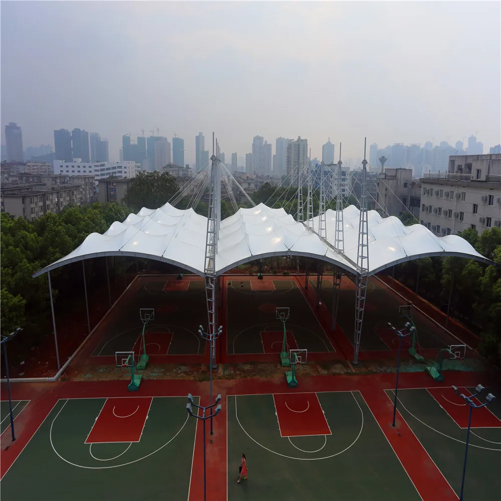 
Steel structure truss systems PVDF tensile Membrane Structure Roof Design 