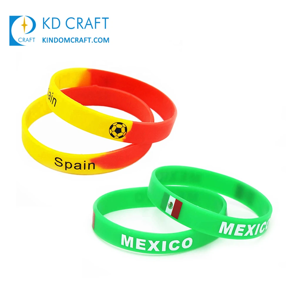 Free sample no minimum custom logo printing rubber bracelet national country flag egypt silicone wristband