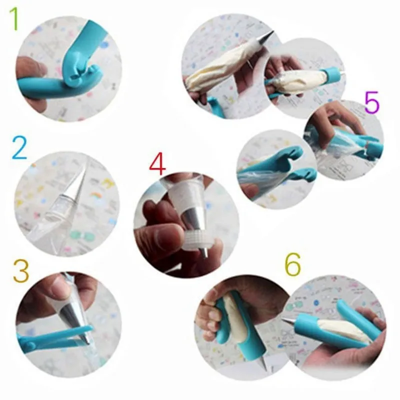 Pastry Icing Piping Set Cookie Maker Press Gun Kit with 4 Icing Tips Chocolate Cake Sugar Craft Decorating Pen Tool Set