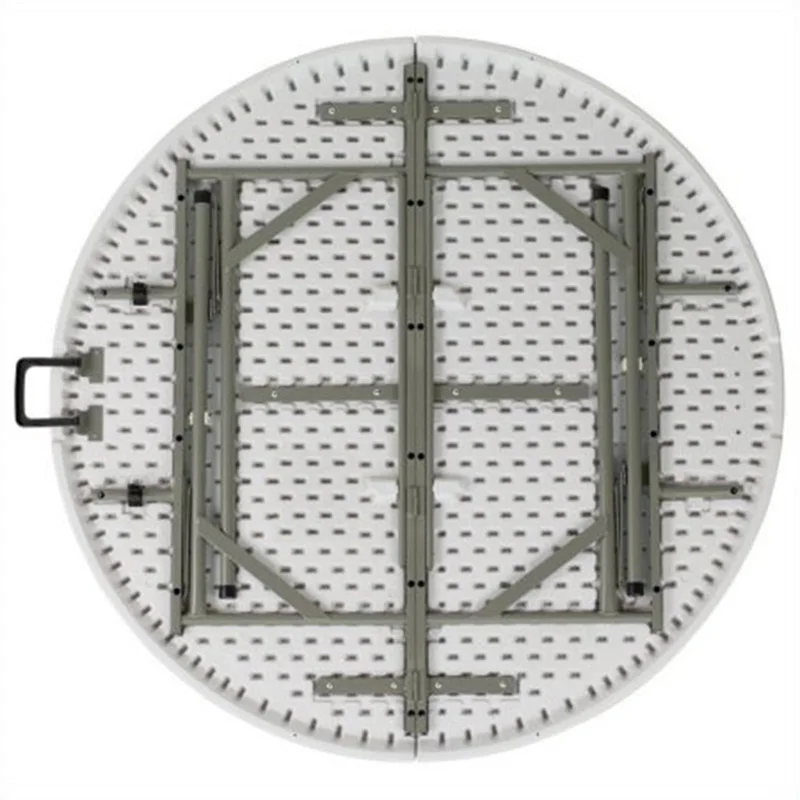 6FT HDPE White Plastic Round Folding Table For Rent