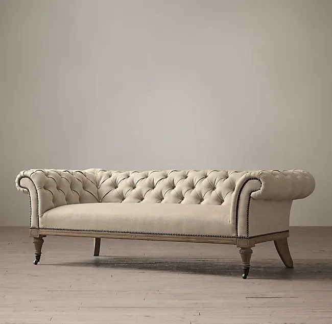 
2020 Hot sell RH High end button tufted comfortable sleeper TV couches living room sofa 3+2+1 sofa set 