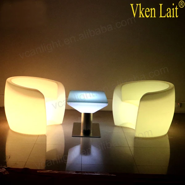 Beautiful Led glow night club sofa bed furniture nice white event couch sofa