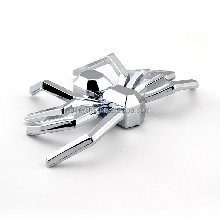 Custom car body decoration sticker chrome plastic spider badge