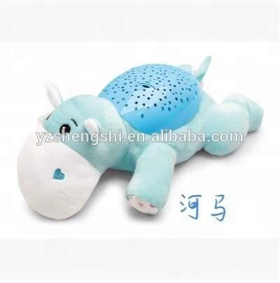 Plush Animal Elephant LED Touch Night Sleeping Light With Lullaby Music Baby Sleep Sound Machine Toy With Reflect star light