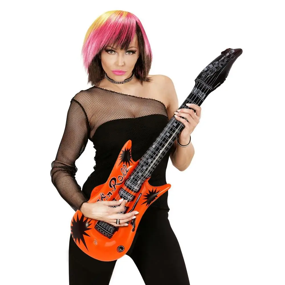 Rock Star Inflatable Guitar Set for Kids Party Accessories Inflatable Toys Waterproof Assorted Colors Party Decoration