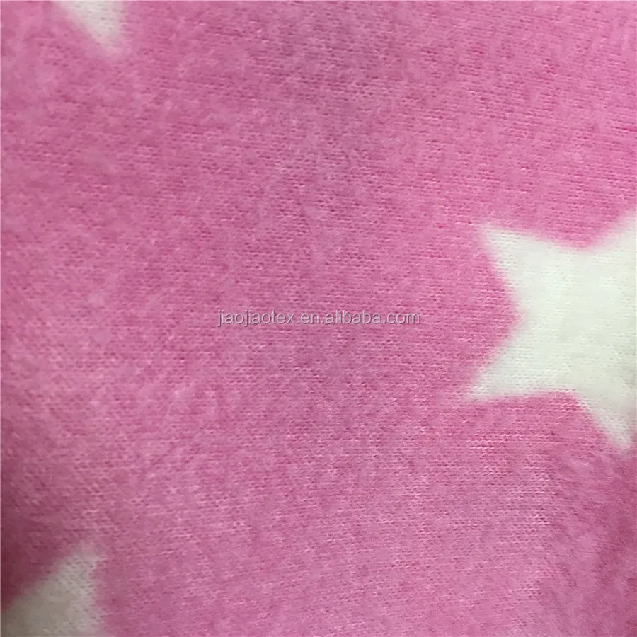 Star pattern printing polar fleece fabric single sided 100% polyester